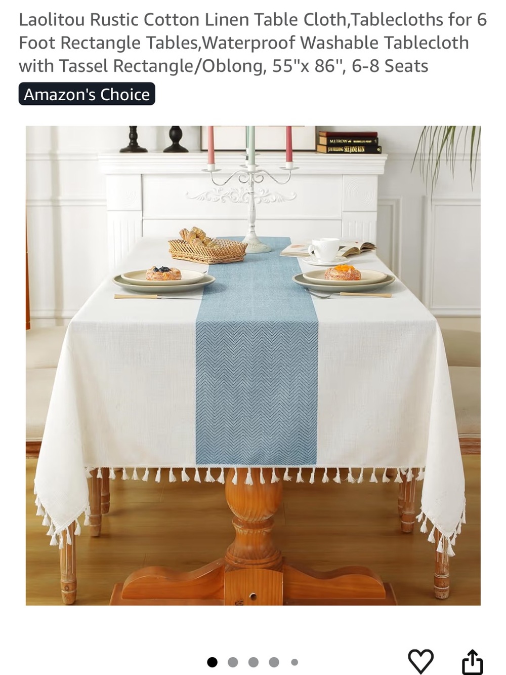 Laolitou farmhouse Rustic Cotton Linen Tablecloth